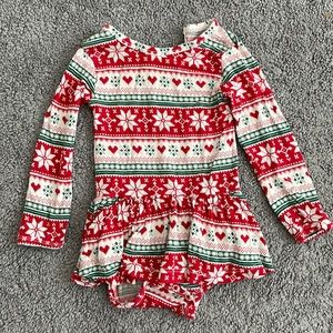 Little bum bums holiday dress with integrated bodysuit